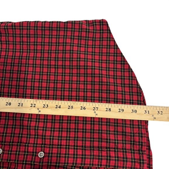 Ralph Lauren Red Black Plaid Button Down Shirt Men's L Cotton Long Sleeve Large - Picture 6 of 11